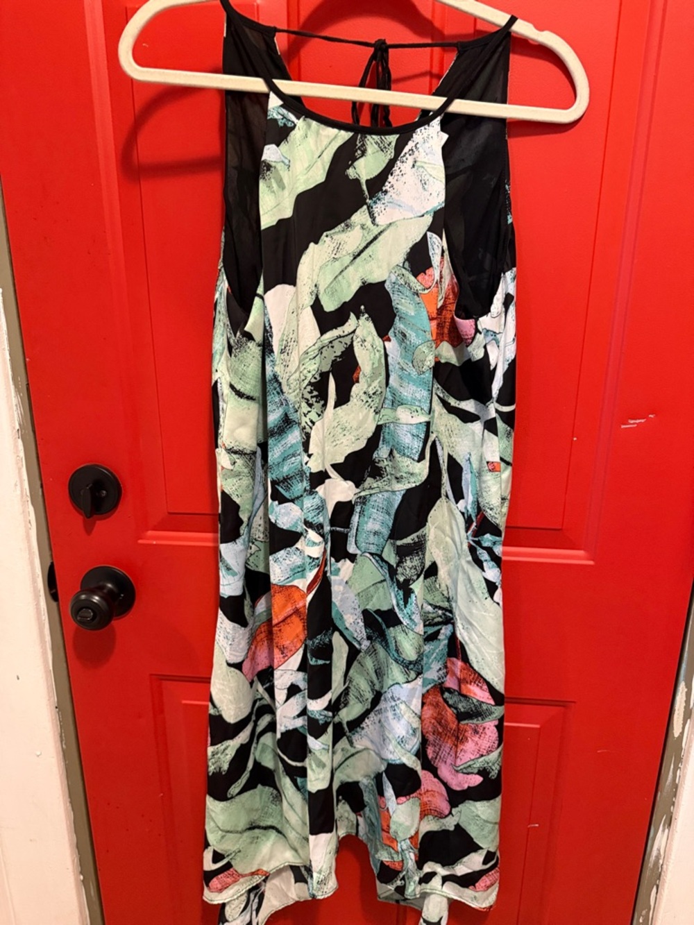 Womens Black Abstract Print A-Line Skirt